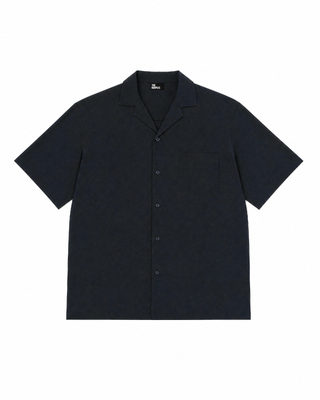 Chemise manches courtes unie marine