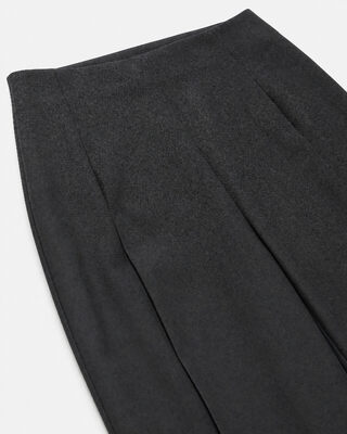 Pantalon de tailleur droit en laine m&eacute;lang&eacute;e noir