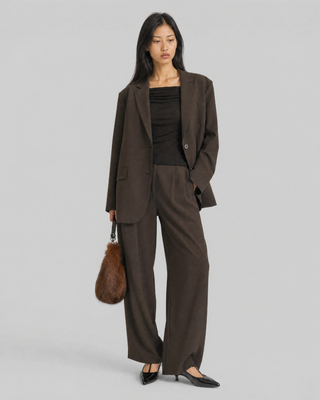 Veste de tailleur en laine marron