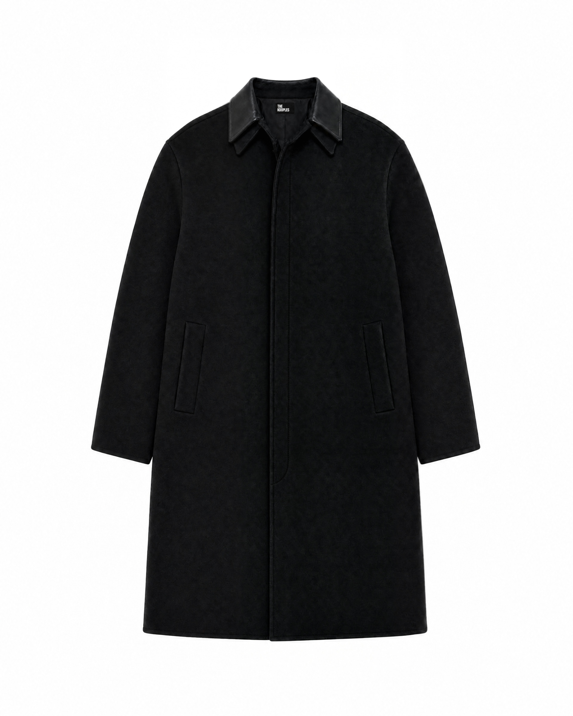Manteau col cuir noir