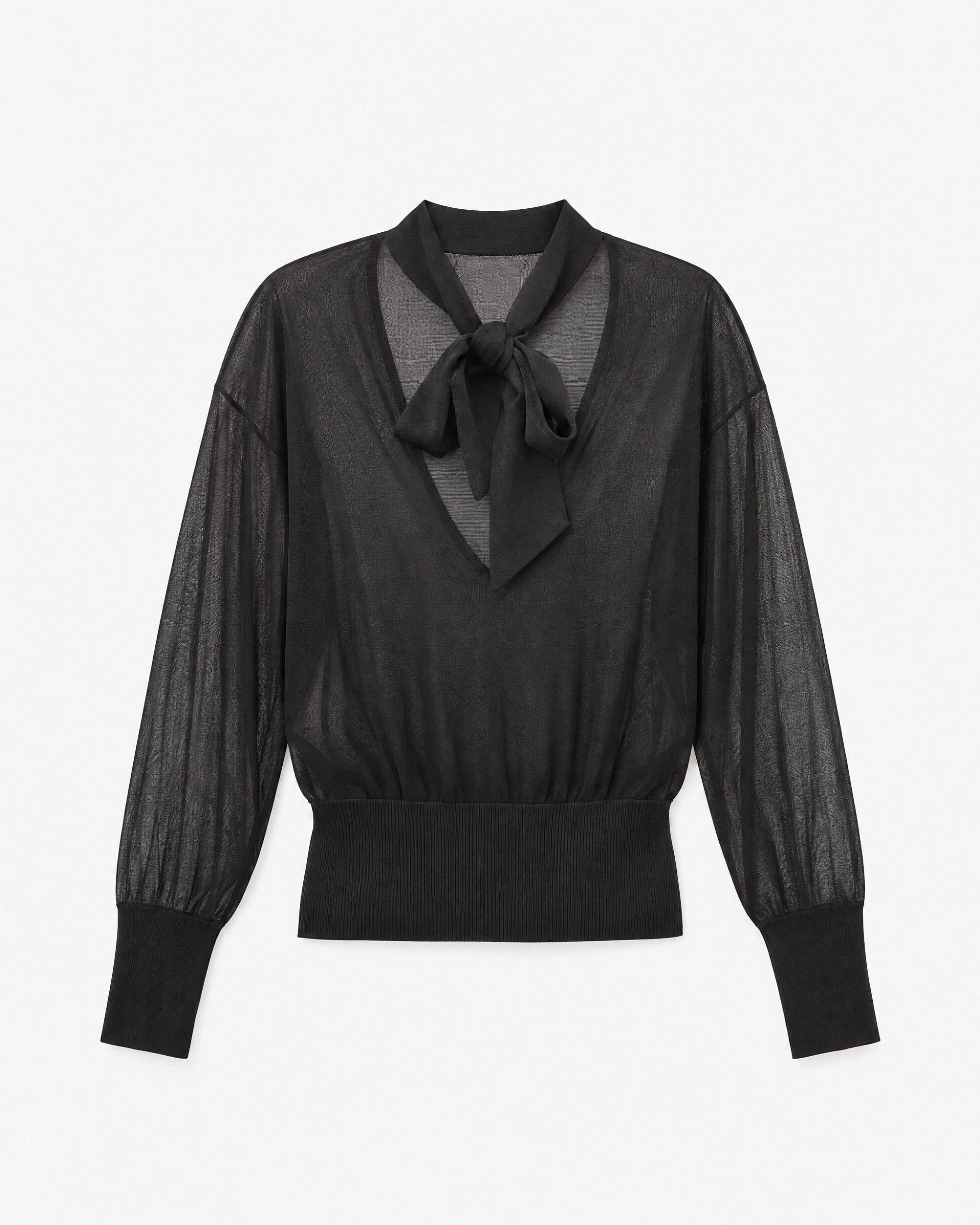 Pull avec lavallière noir
