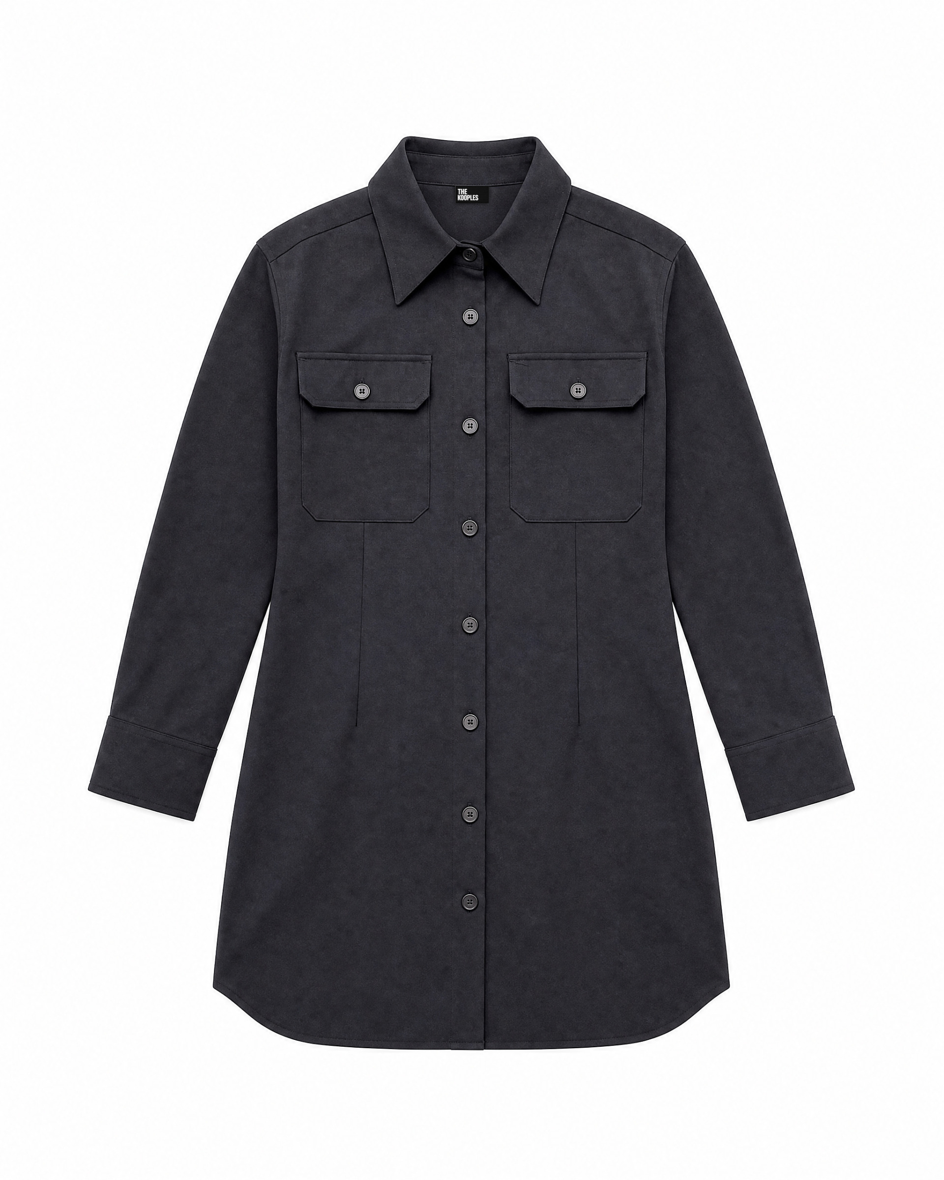 Robe courte en laine mélangée noire