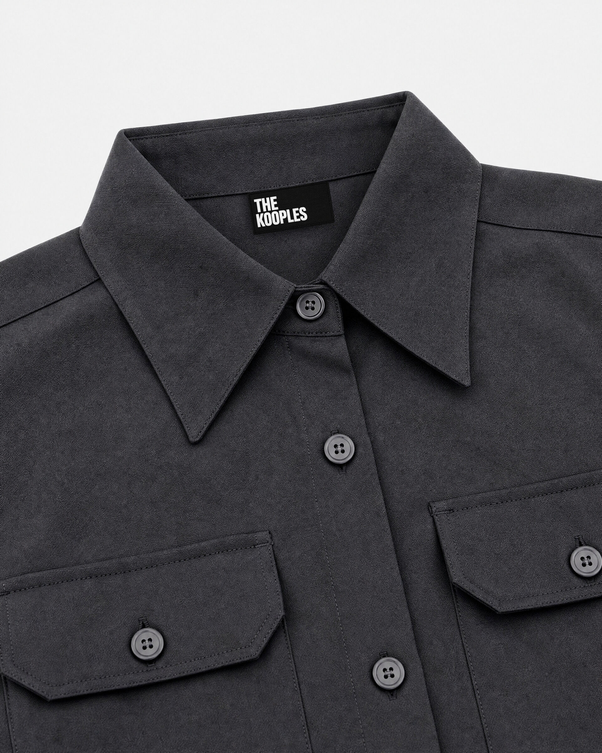 Robe courte en laine mélangée noire