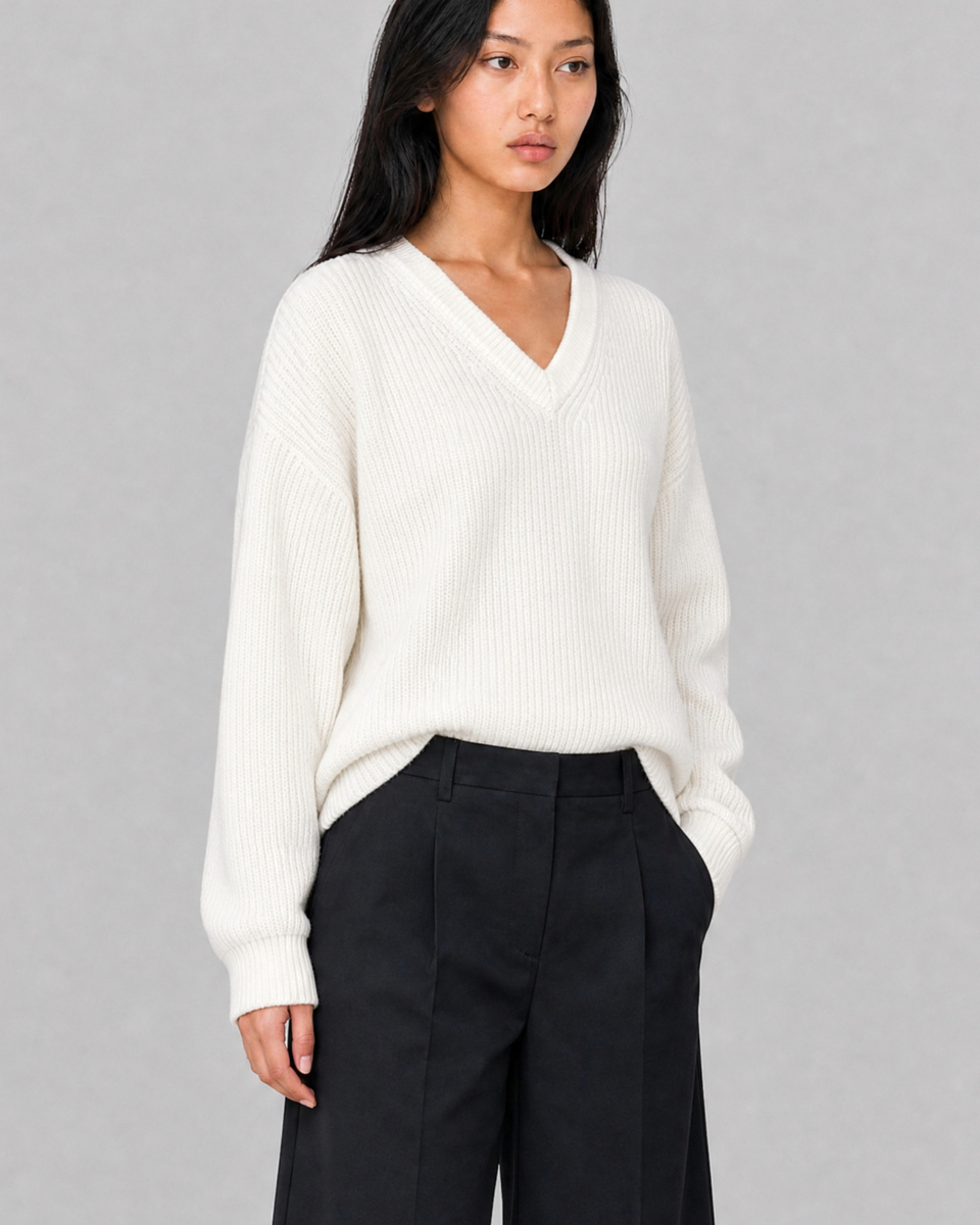 Pull en laine m&eacute;rinos &eacute;cru