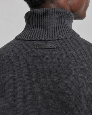 Pull col roul&eacute; en laine M&eacute;rinos gris