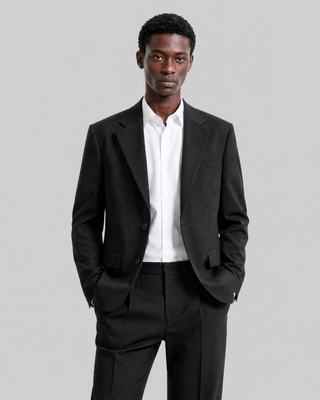 Veste de costume en laine noire