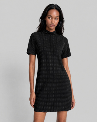 Robe courte strass&eacute;e grise