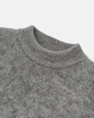 Pull col rond en mohair gris