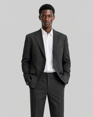 Veste de costume en laine gris anthracite
