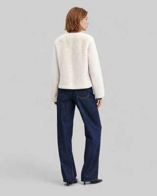 Blouson en fausse fourrure ecru