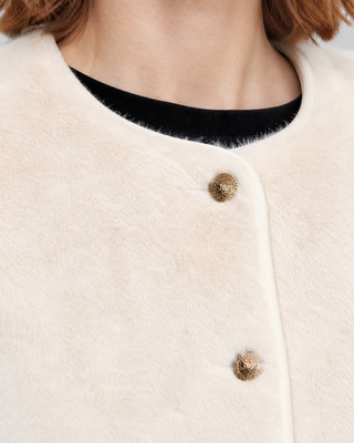Blouson en fausse fourrure ecru