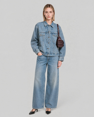 Blouson en denim bleu