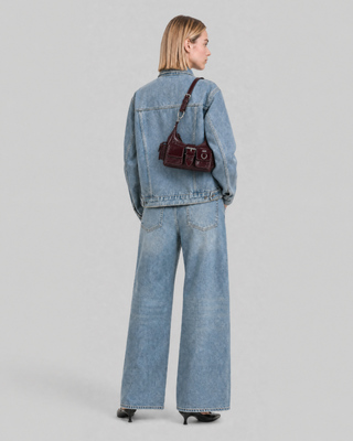 Blouson en denim bleu