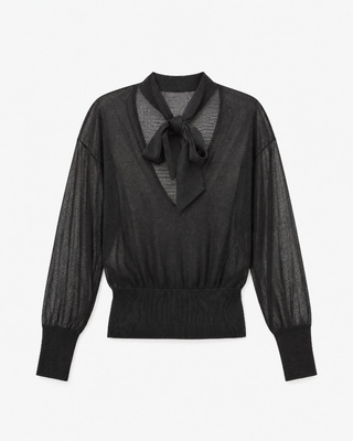 Pull avec lavalli&egrave;re noir