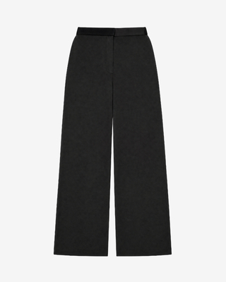 Pantalon large en satin noir