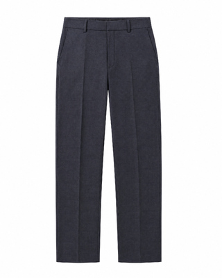 Pantalon de costume ajust&eacute; &agrave; tartan en laine marine