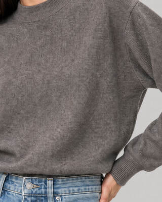 Pull en laine m&eacute;rinos et cachemire marron