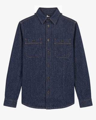 Chemise en denim brut bleue