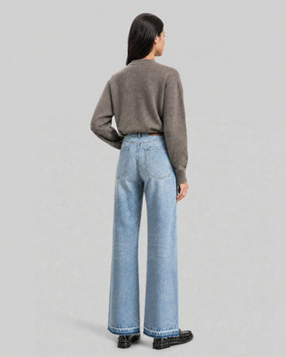 Pull en laine et cachemire marron