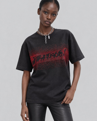 T-shirt WHAT IS strass noir