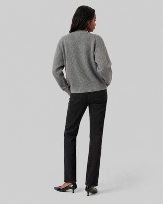 Cardigan en mohair m&eacute;lang&eacute; gris