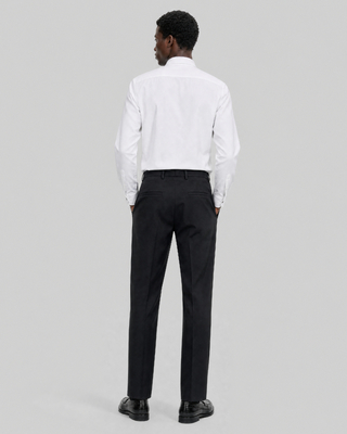 Pantalon de costume droit en laine noir