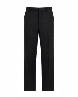 Pantalon de costume droit en laine noir