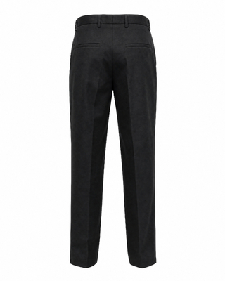 Pantalon de costume droit en laine noir