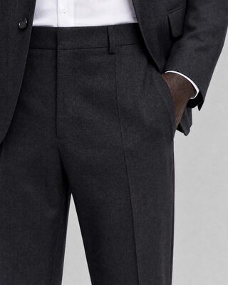 Pantalon de costume droit en laine gris anthracite