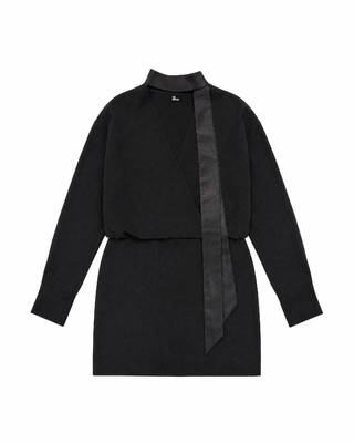 Robe courte cache-c&oelig;ur noire