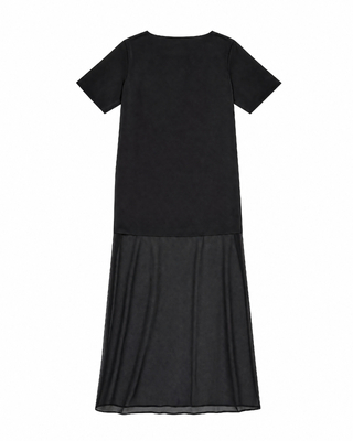 Robe longue en satin noire