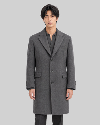 Manteau col crant&eacute; gris anthracite