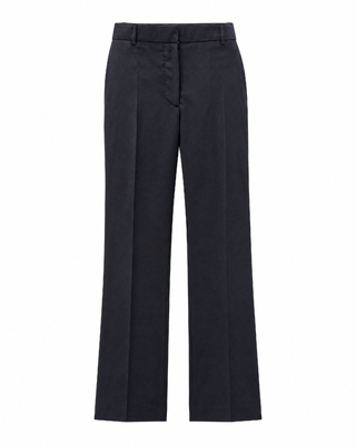 Pantalon de tailleur droit en laine marine