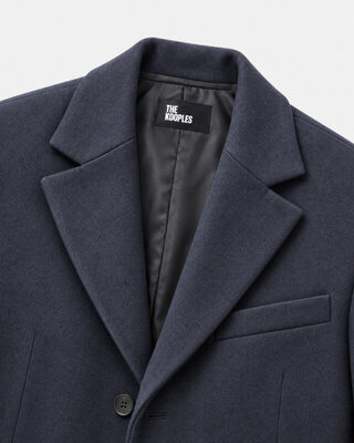 Manteau col crant&eacute; marine