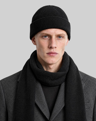 Foulard en laine et yak noir