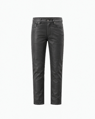 Jean slim effet enduit noir