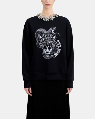 Sweatshirt avec sérigraphie noir