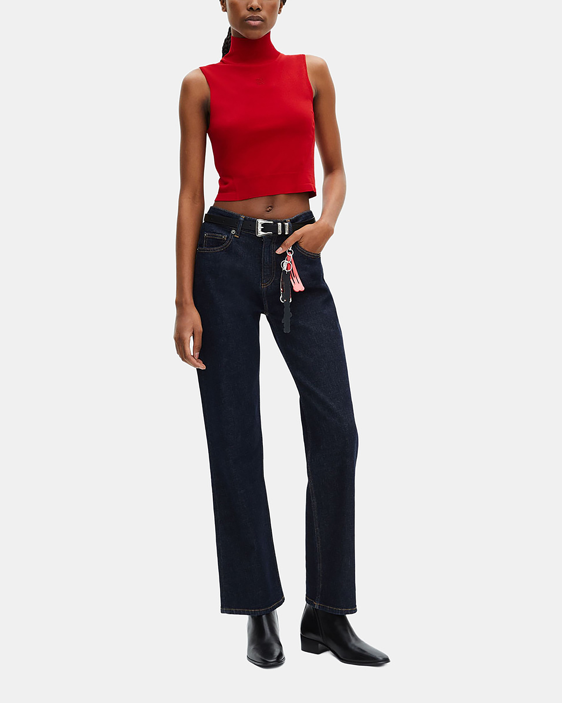 Top en maille rouge