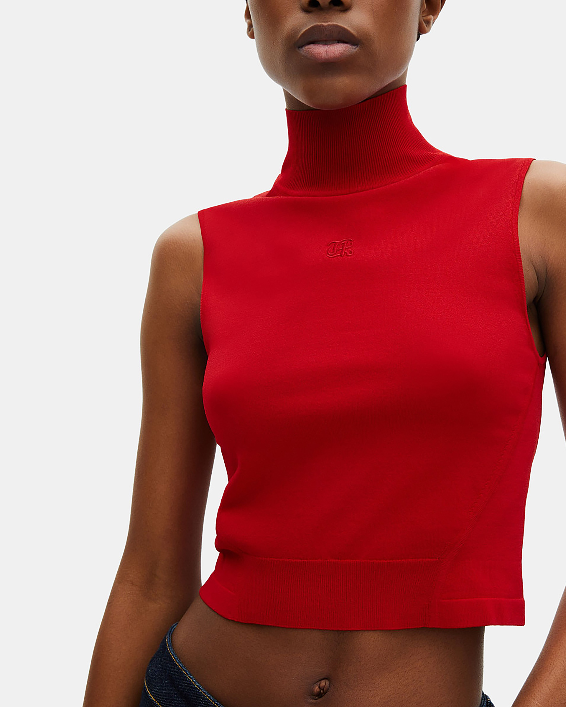 Top en maille rouge
