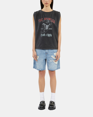 Top avec drapé noir
