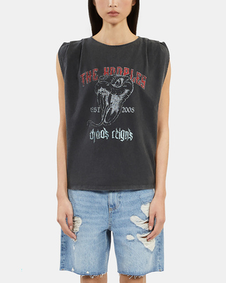 Top avec drapé noir