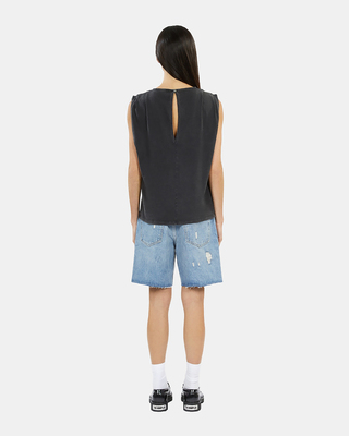 Top avec drapé noir