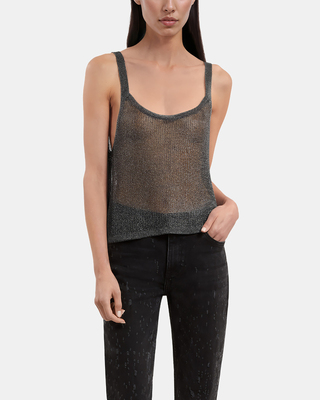 Débardeur effet cotte de maille gris