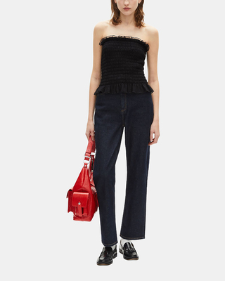 Top bustier smoké noir