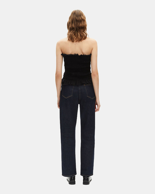 Top bustier smoké noir