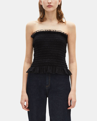 Top bustier smoké noir