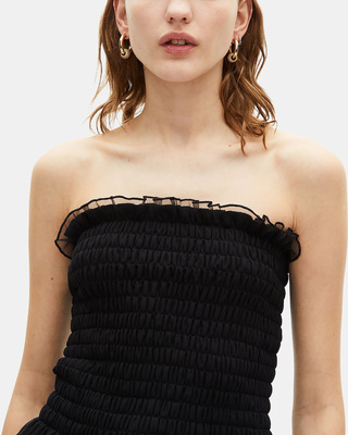Top bustier smoké noir
