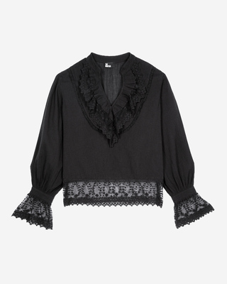 Blouse avec guipure noire