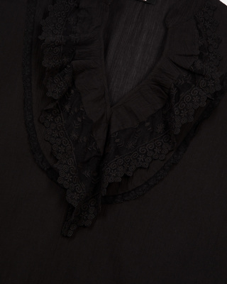 Blouse avec guipure noire