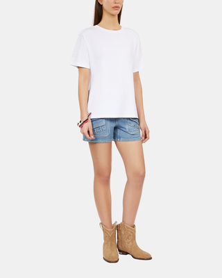 T-shirt avec strass blanc